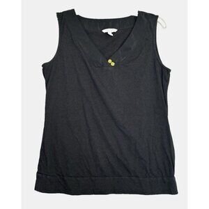 Banana Republic Top Women's Black Stretch Knit Sleeveless Blouse Size Large Tank